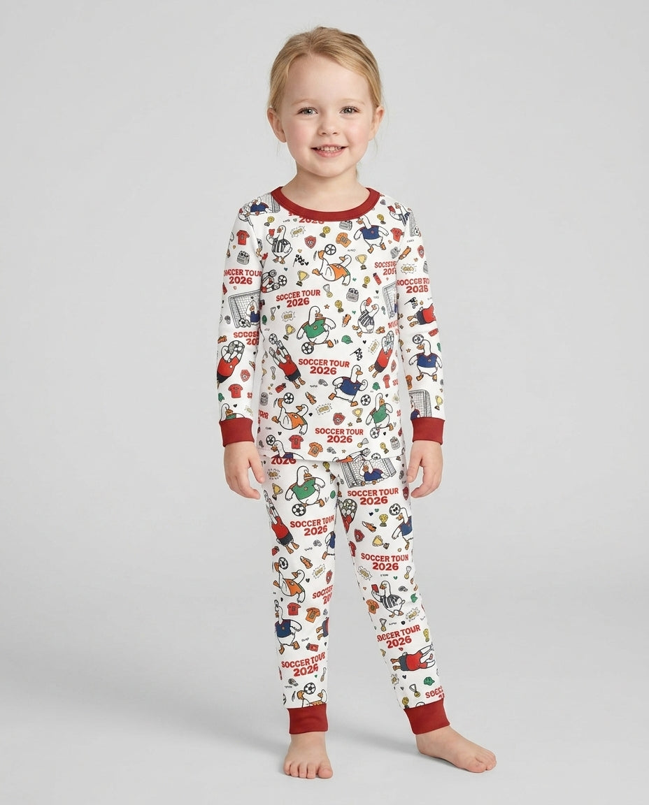 Zweiteiliges Langarm-Pyjama-Set mit Sommerfrüchten