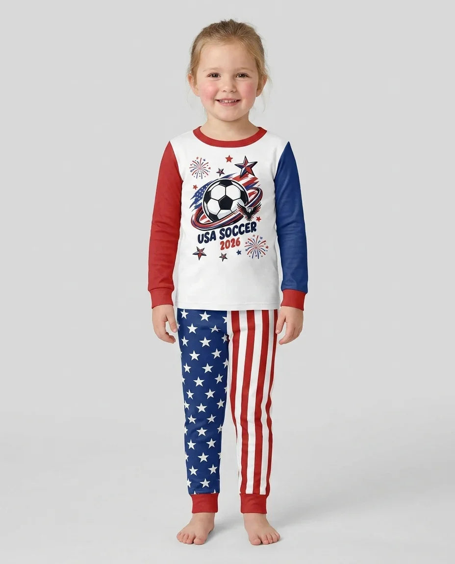 Zweiteiliges Langarm-Pyjama-Set mit Sommerfrüchten