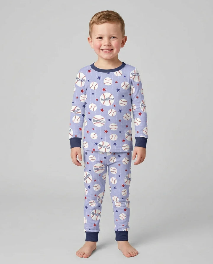 Zweiteiliges Langarm-Pyjama-Set mit Sommerfrüchten