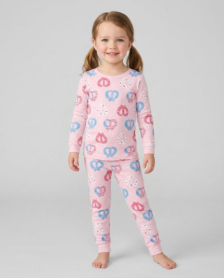 Zweiteiliges Langarm-Pyjama-Set mit Sommerfrüchten