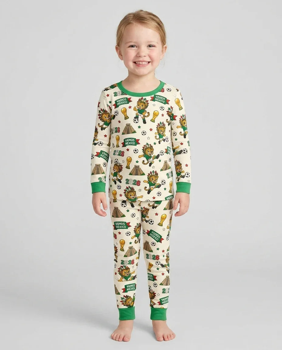 Zweiteiliges Langarm-Pyjama-Set mit Sommerfrüchten