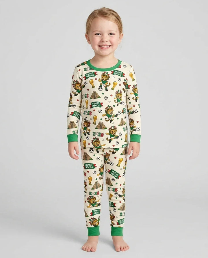 Zweiteiliges Langarm-Pyjama-Set mit Sommerfrüchten