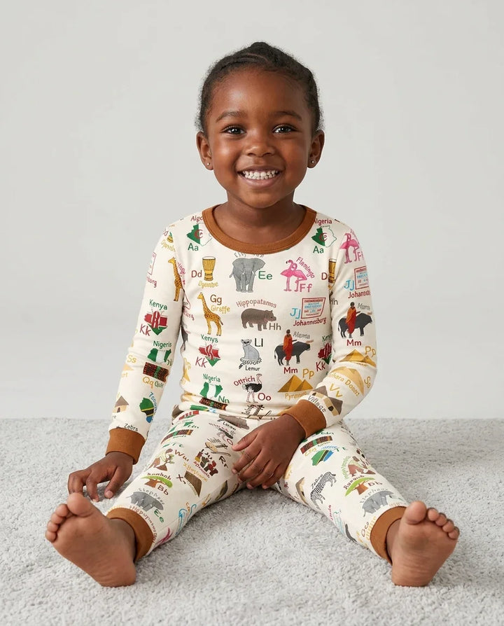 Zweiteiliges Langarm-Pyjama-Set mit Sommerfrüchten