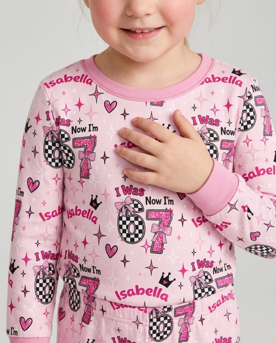 Zweiteiliges Langarm-Pyjama-Set mit Sommerfrüchten