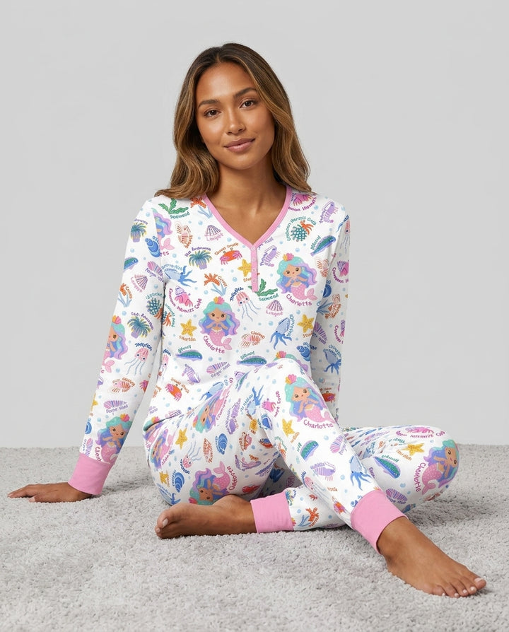 Template Damen Pyjama-Set aus personalisiertem Bambus