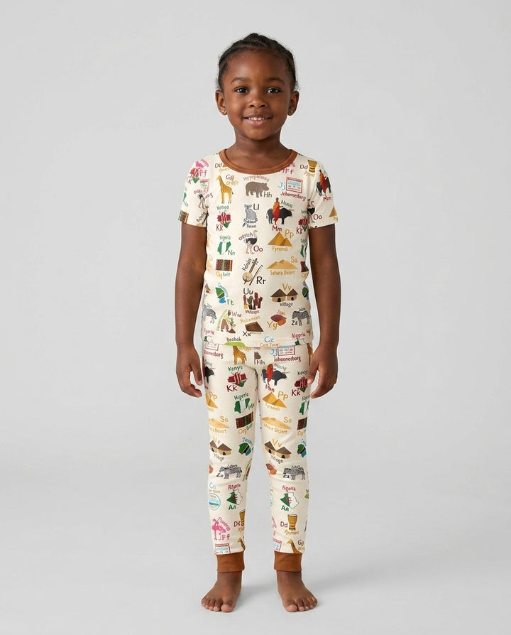 Zweiteiliges, kurzärmliges Pyjama-Set mit Marienkäfern