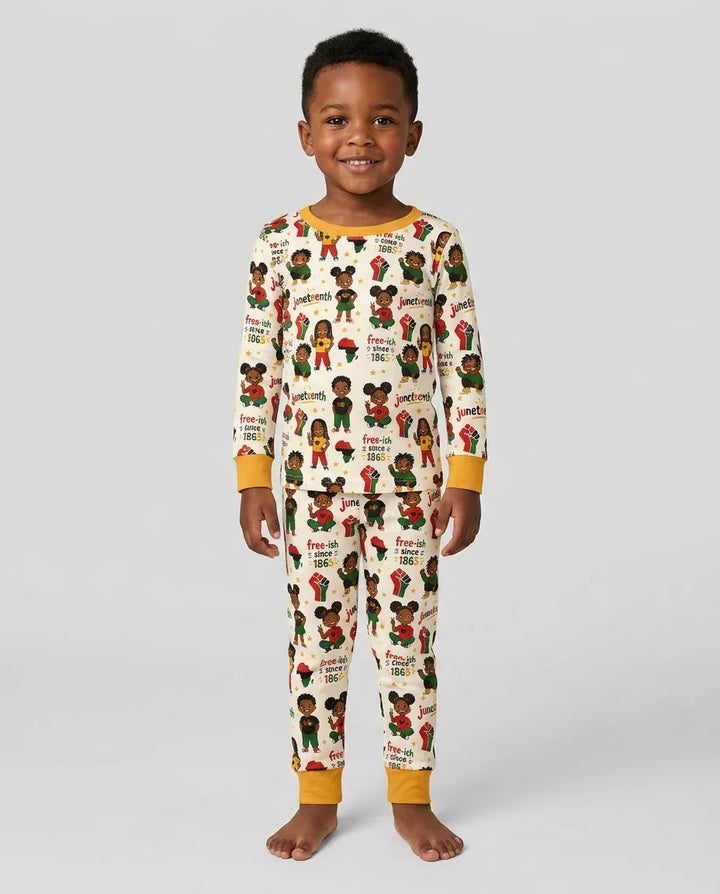 Zweiteiliges Langarm-Pyjama-Set mit Sommerfrüchten