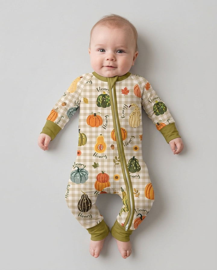 Pumpkin Patch Custom Name Bamboo Convertible Zippy