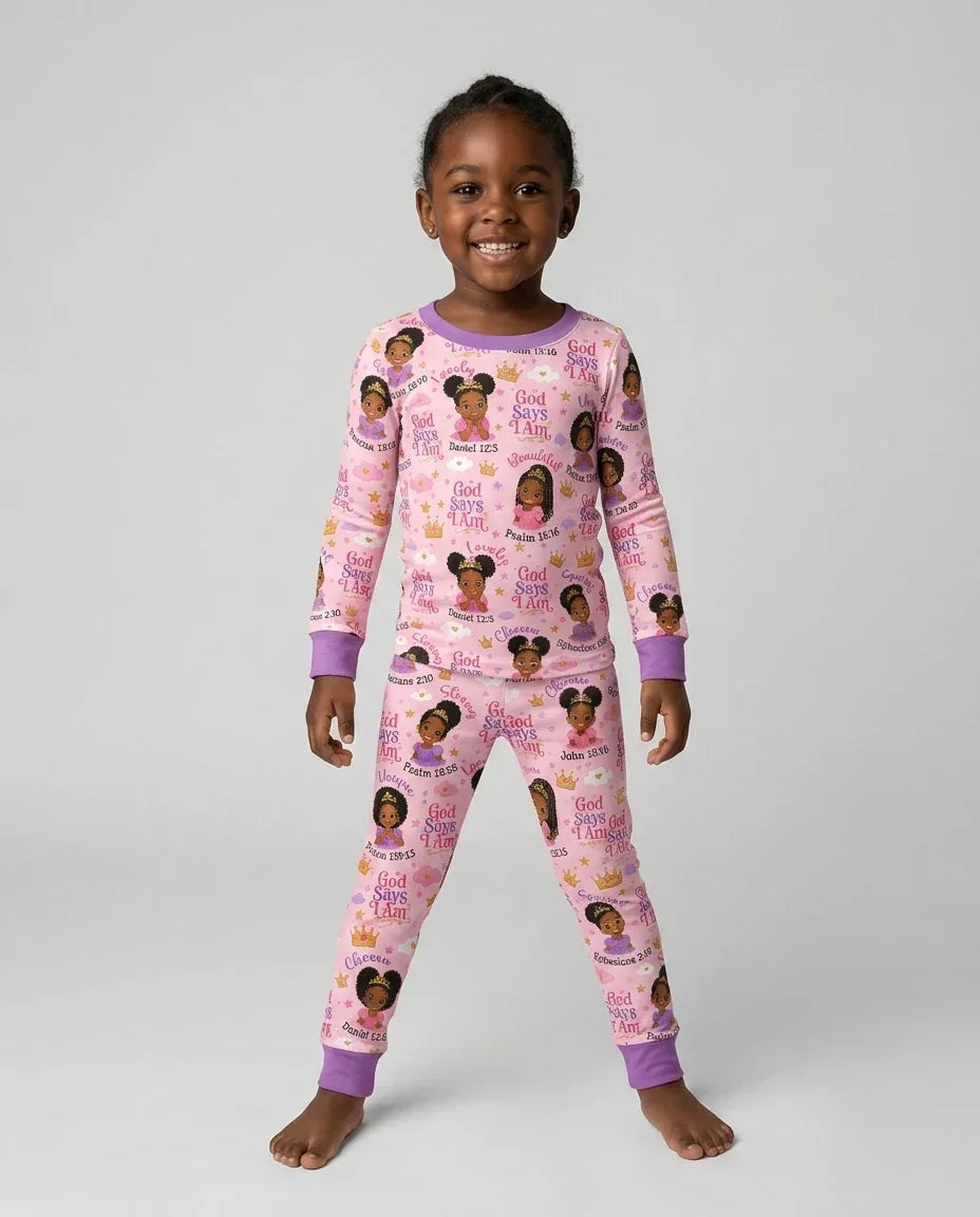 Zweiteiliges Langarm-Pyjama-Set mit Sommerfrüchten