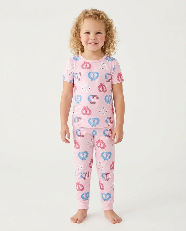 Zweiteiliges, kurzärmliges Pyjama-Set mit Marienkäfern