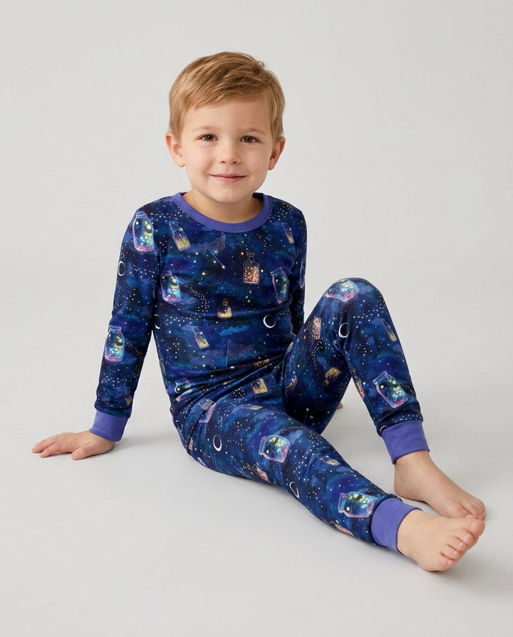 Dreamy Fireflies Bamboo Two Piece Long Sleeve Pajama Set