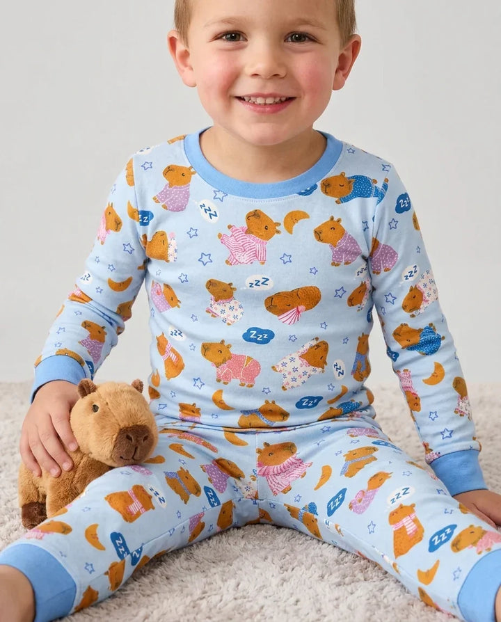Zweiteiliges Langarm-Pyjama-Set mit Sommerfrüchten