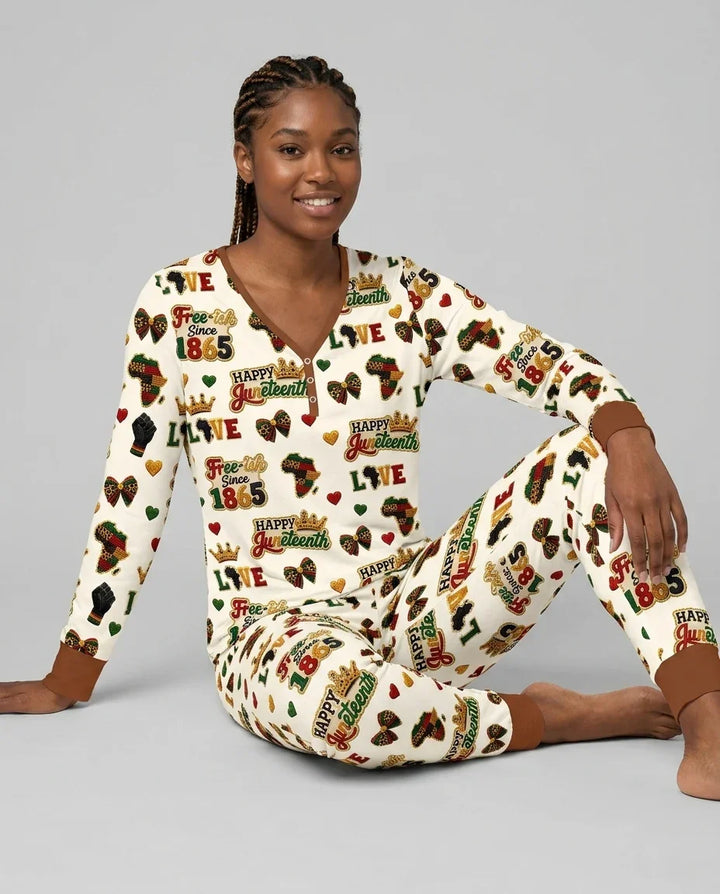 Juneteenth "Free-ish Since 1865" Bambus Pyjama-Set für Damen