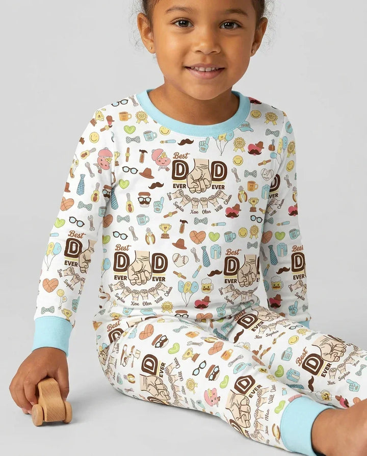 Zweiteiliges Langarm-Pyjama-Set mit Sommerfrüchten