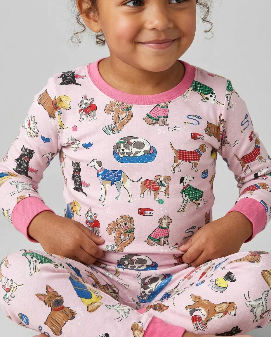 Zweiteiliges Langarm-Pyjama-Set mit Sommerfrüchten