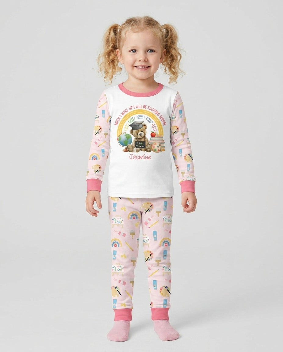 Zweiteiliges Langarm-Pyjama-Set mit Sommerfrüchten