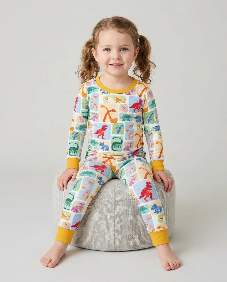 Zweiteiliges Langarm-Pyjama-Set mit Sommerfrüchten
