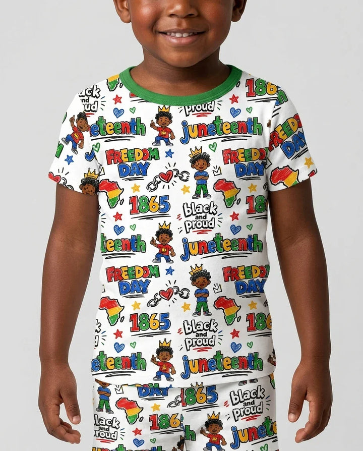 Template Zweiteiliges Pyjama-Set mit kurzen Ärmeln und Shorts