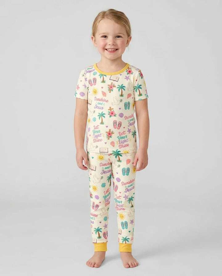 Zweiteiliges, kurzärmliges Pyjama-Set mit Marienkäfern