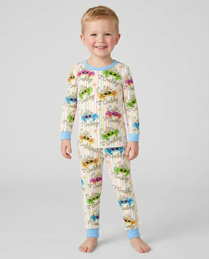 Zweiteiliges Langarm-Pyjama-Set mit Sommerfrüchten