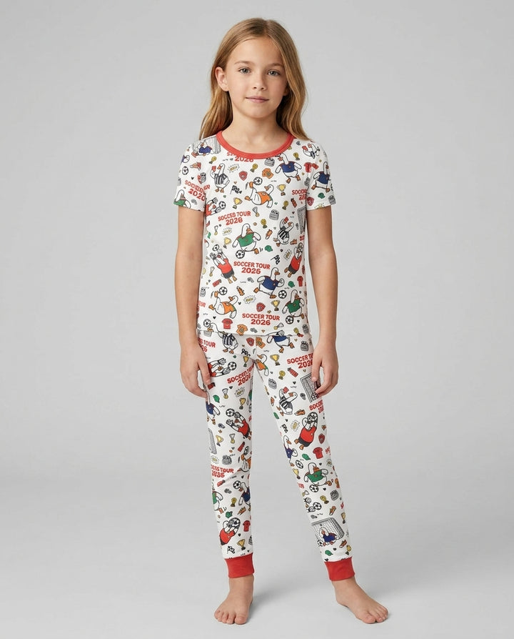 Zweiteiliges, kurzärmliges Pyjama-Set mit Marienkäfern