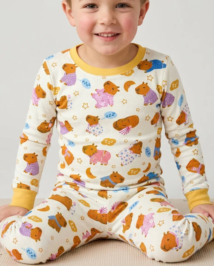 Zweiteiliges Langarm-Pyjama-Set mit Sommerfrüchten