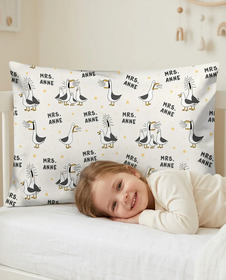 Custom Funny Seagulls Teacher Bamboo Pillow Case