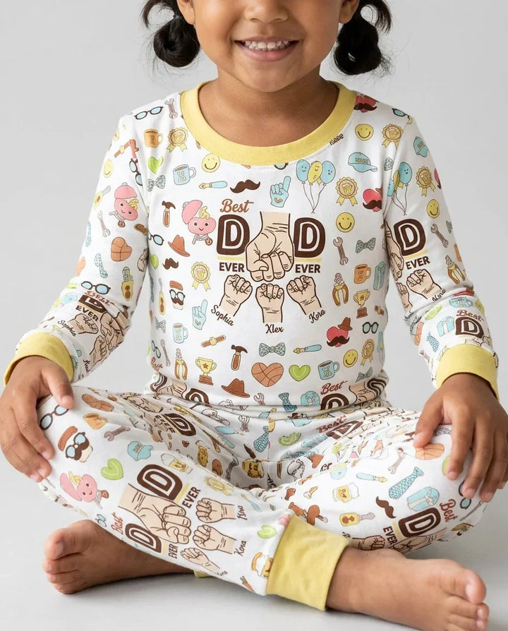 Zweiteiliges Langarm-Pyjama-Set mit Sommerfrüchten