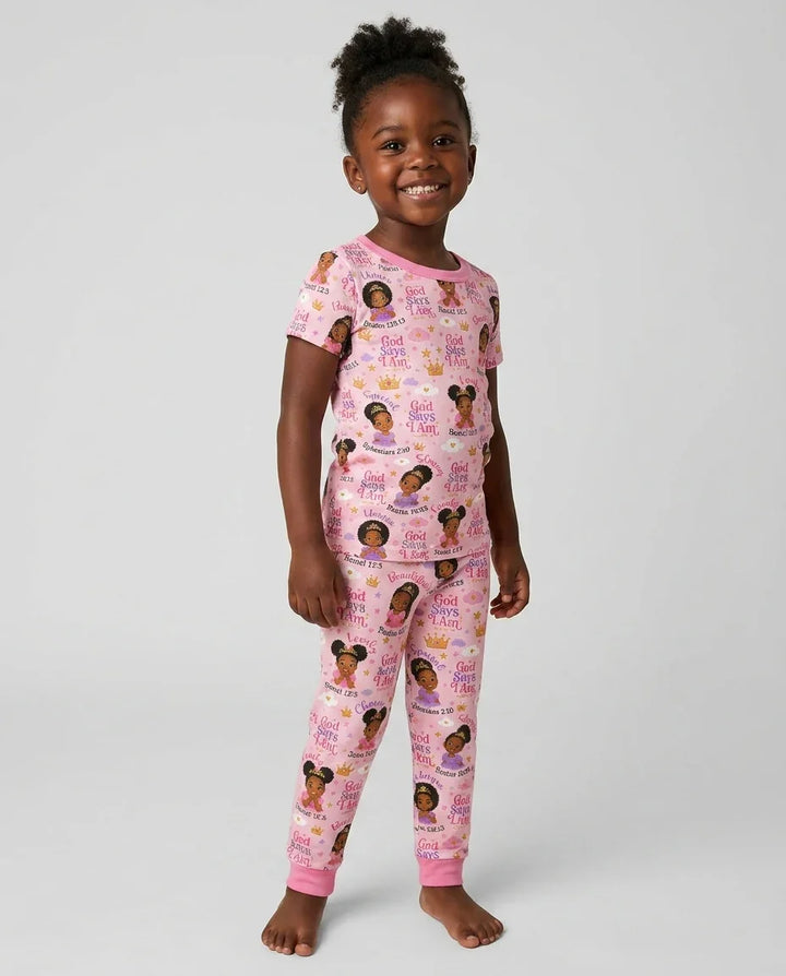 Zweiteiliges, kurzärmliges Pyjama-Set mit Marienkäfern