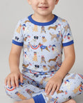 Patriotic Pups Family Matching Bamboo Two Piece Short Sleeve Pajama Set