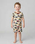 Vroom Vroom Monster Truck Bamboo Two Piece Short Sleeve Shorts Pajama Set