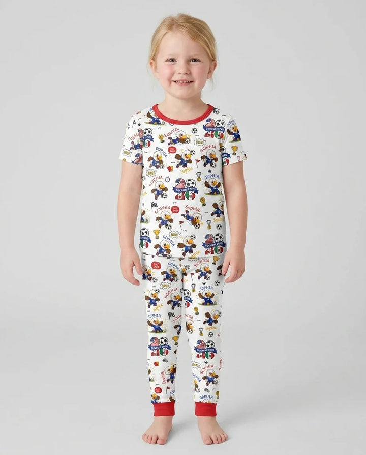 Zweiteiliges, kurzärmliges Pyjama-Set mit Marienkäfern