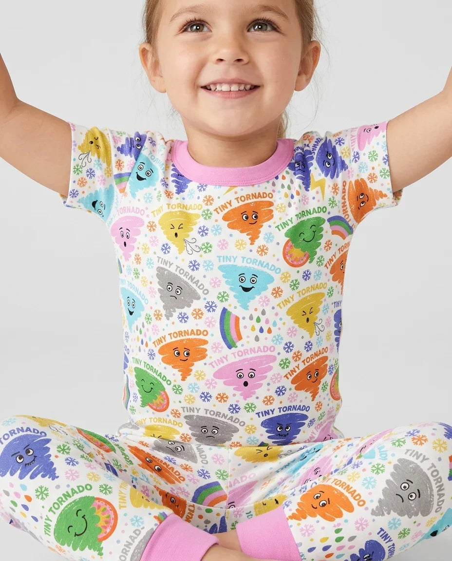 Zweiteiliges, kurzärmliges Pyjama-Set mit Marienkäfern