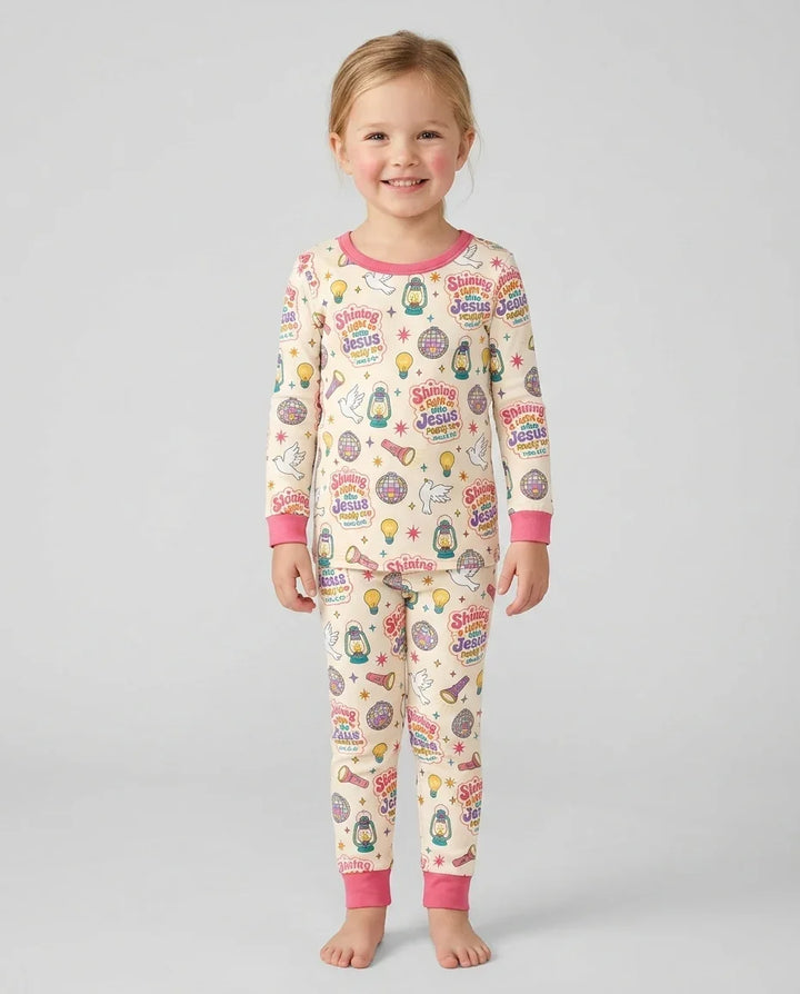 Zweiteiliges Langarm-Pyjama-Set mit Sommerfrüchten