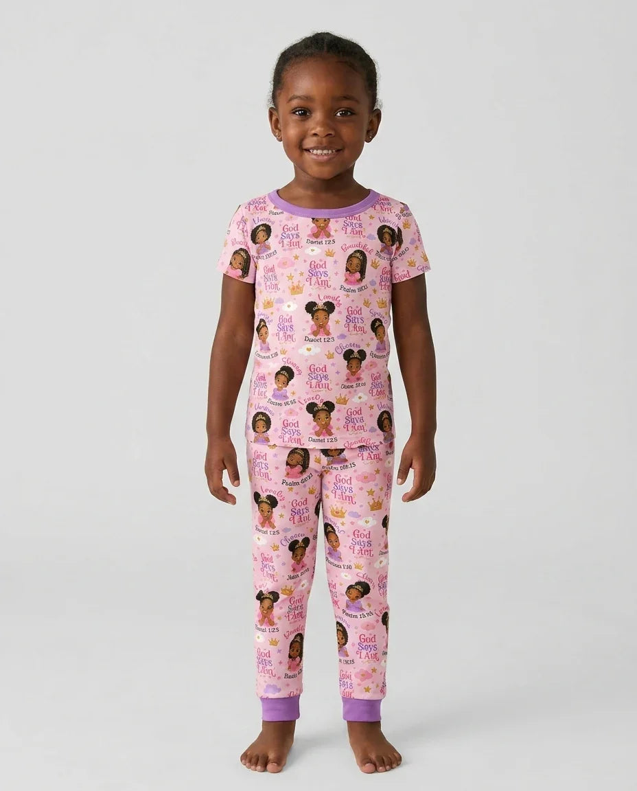 Zweiteiliges, kurzärmliges Pyjama-Set mit Marienkäfern