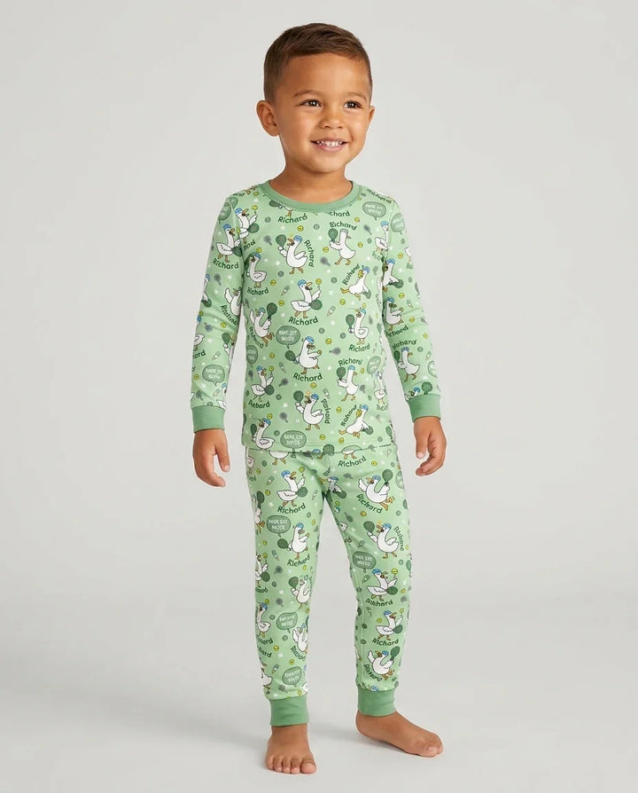 Zweiteiliges Langarm-Pyjama-Set mit Sommerfrüchten