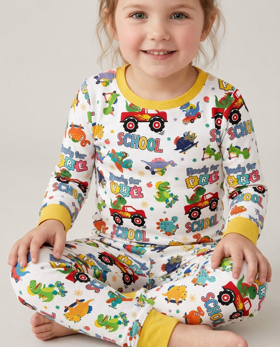 Zweiteiliges Langarm-Pyjama-Set mit Sommerfrüchten