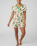 Jaguar 2026 Vamos Mexico Family Matching Bamboo Women Short Sleeve Short Pajama Set
