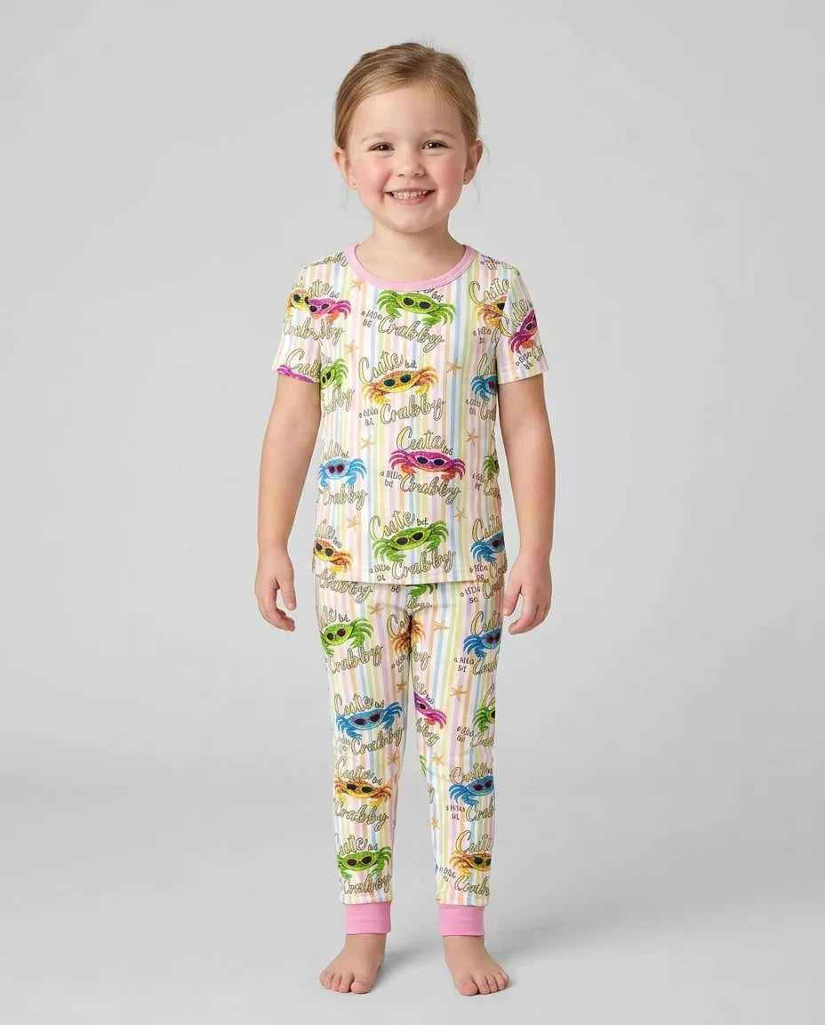 Zweiteiliges, kurzärmliges Pyjama-Set mit Marienkäfern