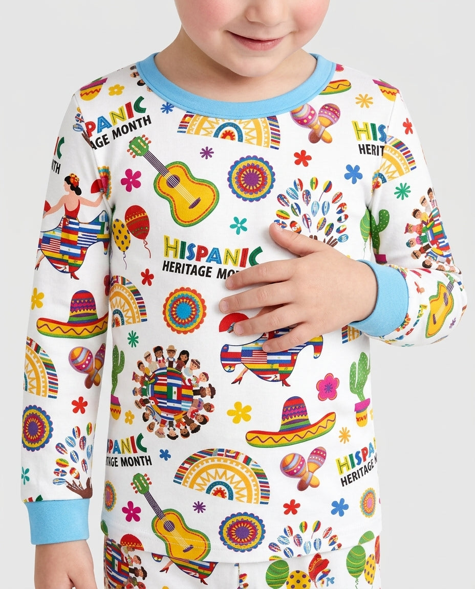 Zweiteiliges Langarm-Pyjama-Set mit Sommerfrüchten