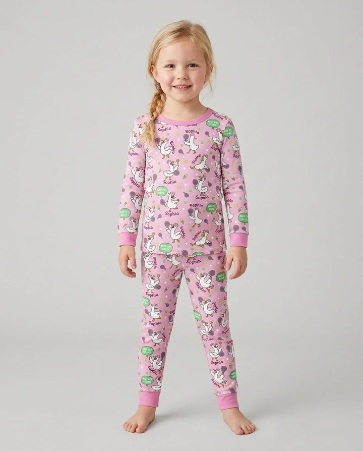 Zweiteiliges Langarm-Pyjama-Set mit Sommerfrüchten