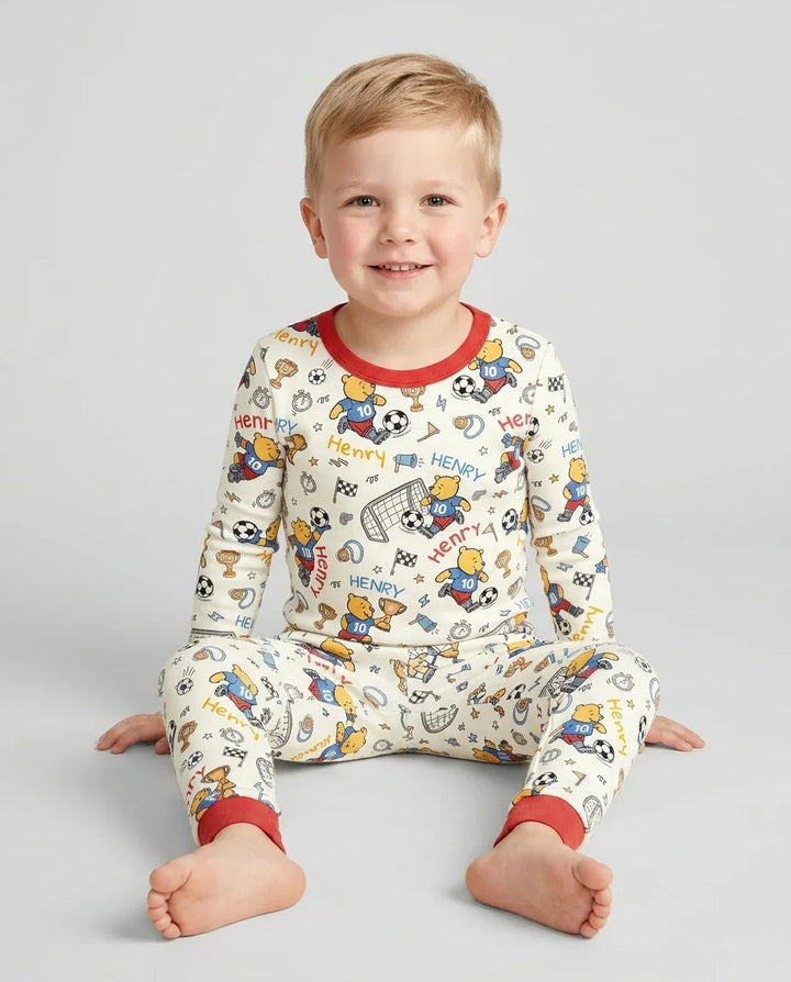 Zweiteiliges Langarm-Pyjama-Set mit Sommerfrüchten