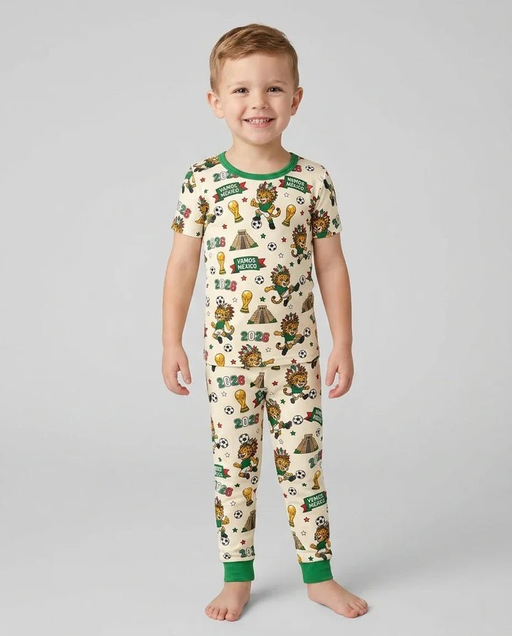 Zweiteiliges, kurzärmliges Pyjama-Set mit Marienkäfern