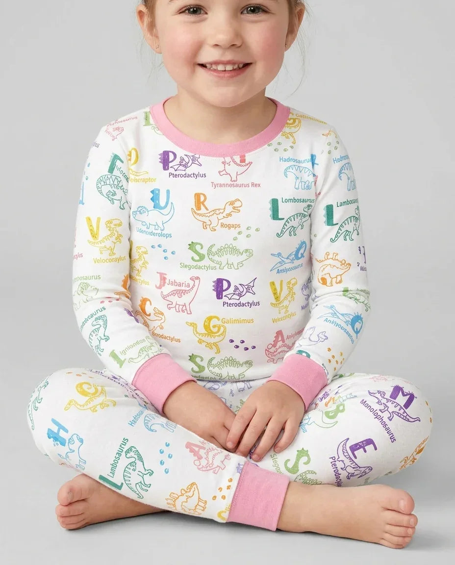 Zweiteiliges Langarm-Pyjama-Set mit Sommerfrüchten