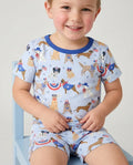 Template Zweiteiliges Pyjama-Set mit kurzen Ärmeln und Shorts
