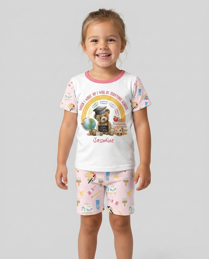 Schlafanzug-Set zweiteilig, kurze Ärmel, kurze Hose, Bambus