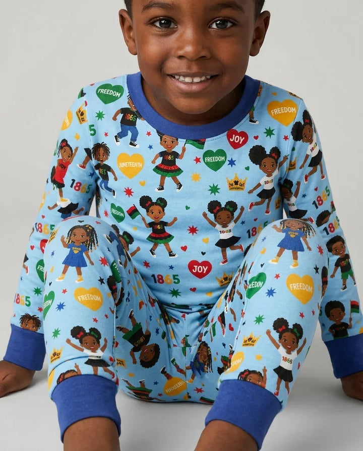 Zweiteiliges Langarm-Pyjama-Set mit Sommerfrüchten