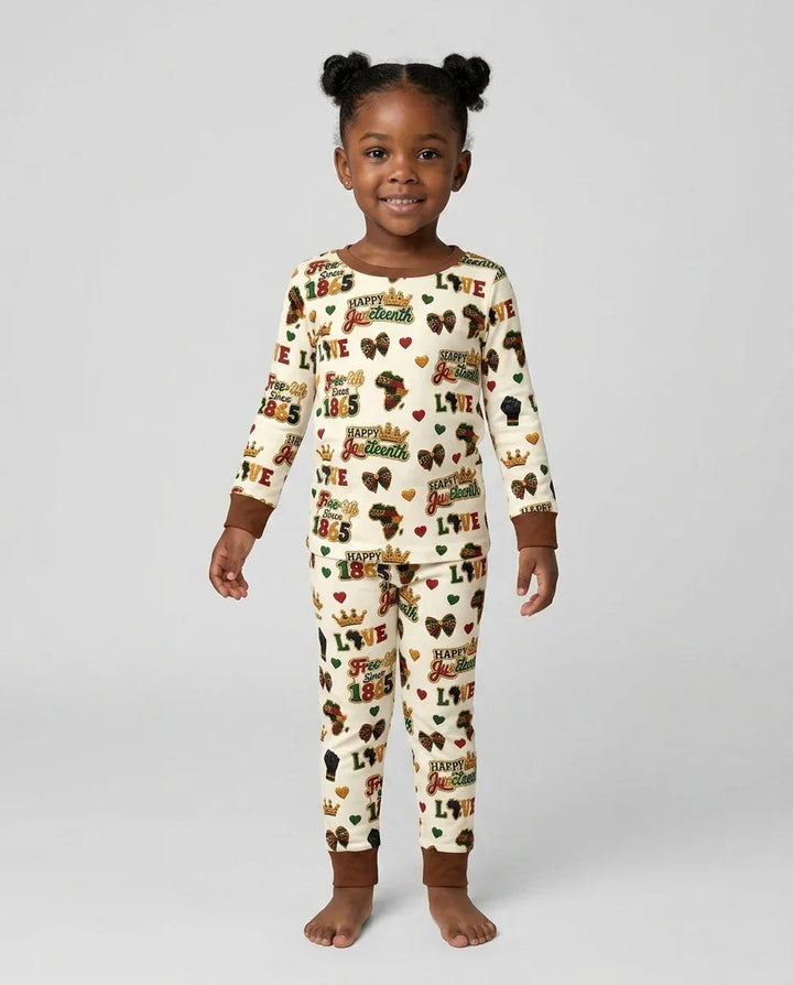 Zweiteiliges Langarm-Pyjama-Set mit Sommerfrüchten