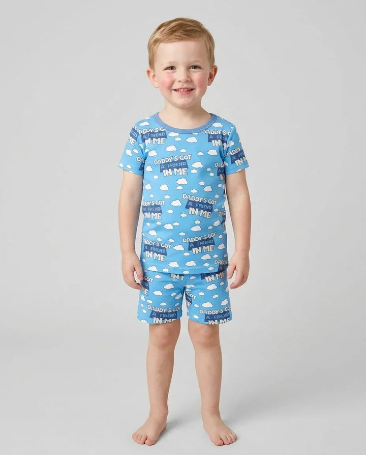 Template Zweiteiliges Pyjama-Set mit kurzen Ärmeln und Shorts