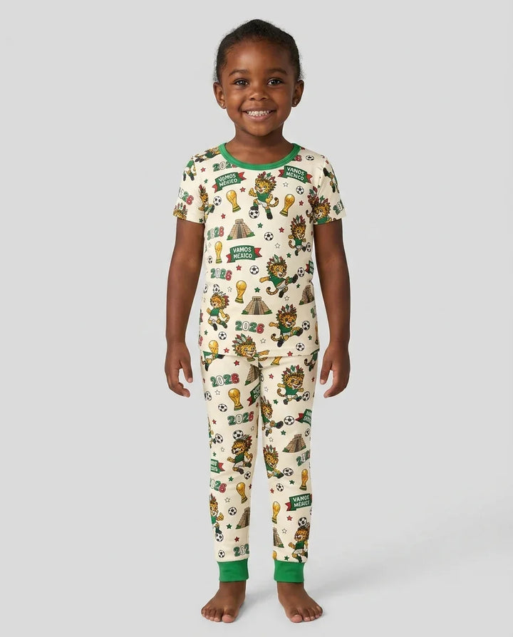 Zweiteiliges, kurzärmliges Pyjama-Set mit Marienkäfern